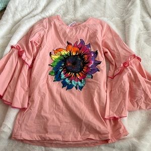 Boutique rainbow sunflower top